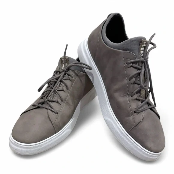 Gray and White Low-Top Sneakers with White Soles - Picture 2 of 7